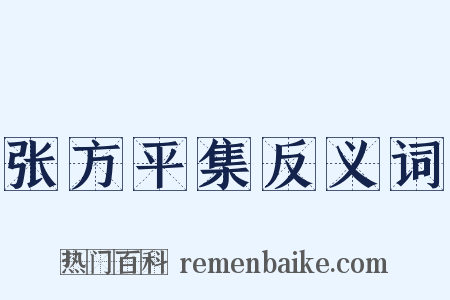 张方平集反义词是什么意思的图片